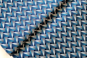 BLUE-FAN-PATTERN-Afrikanischer-Shweshwe-Stoff